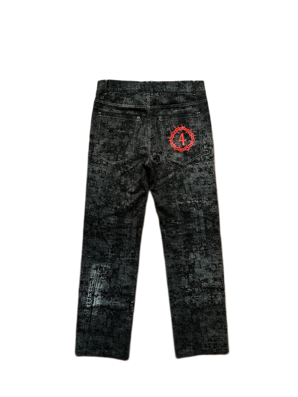 Back view of the Off The Grid reversed jeans showing pocket details and contrast stitching.