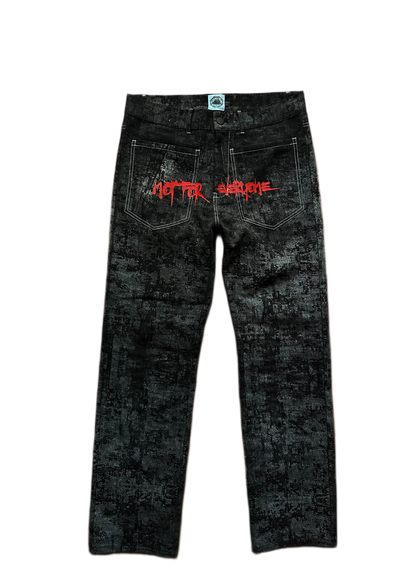 Off The Grid reversed dark denim jeans in a baggy streetwear fit - front view.