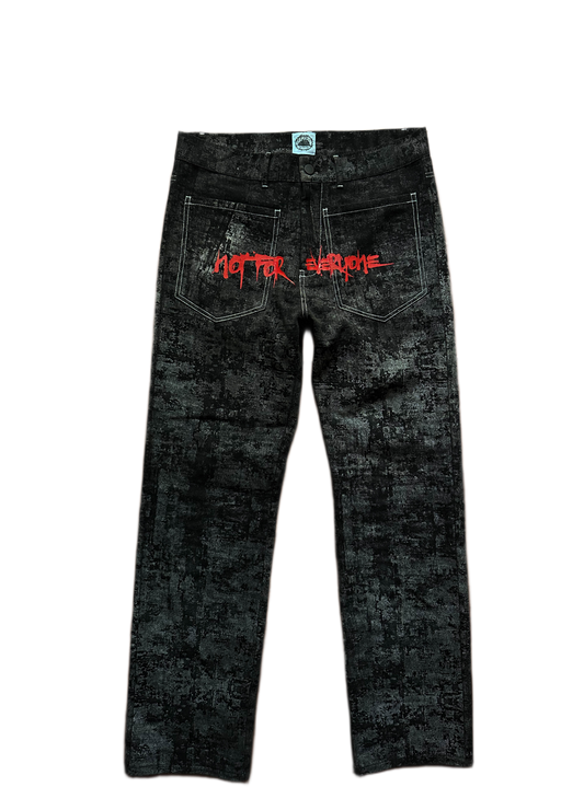 Off The Grid reversed dark denim jeans in a baggy streetwear fit - front view.